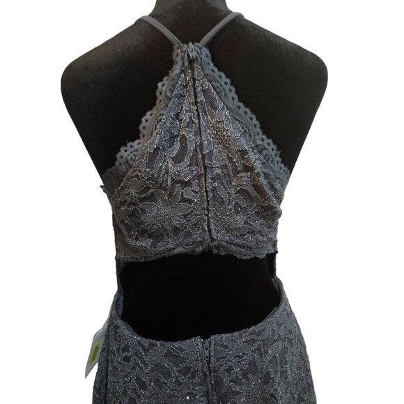B. Darlin Halter Lace Cutout Dress With Sparkle Accents Size 15/16 Polyester Spa - Picture 7 of 12